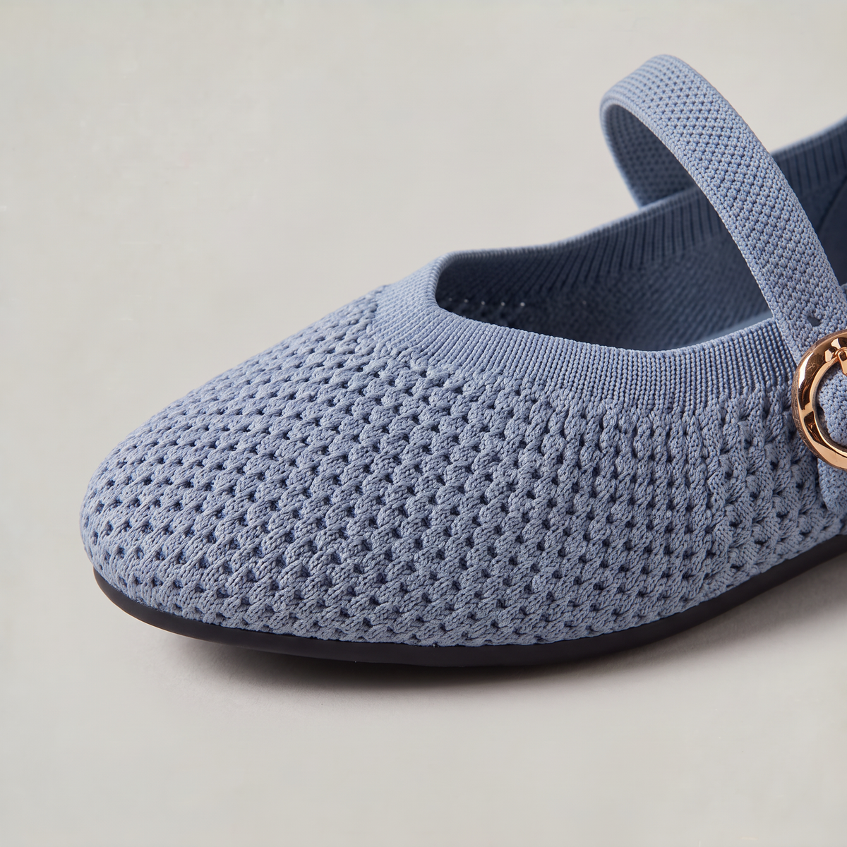 Women’s Knit Mary Jane Flats Buckle Strap