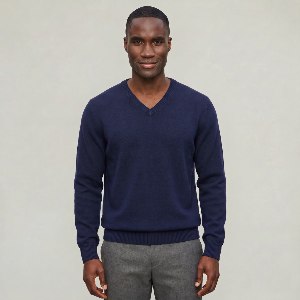 Men’s V Neck Sweater - Loose Fit