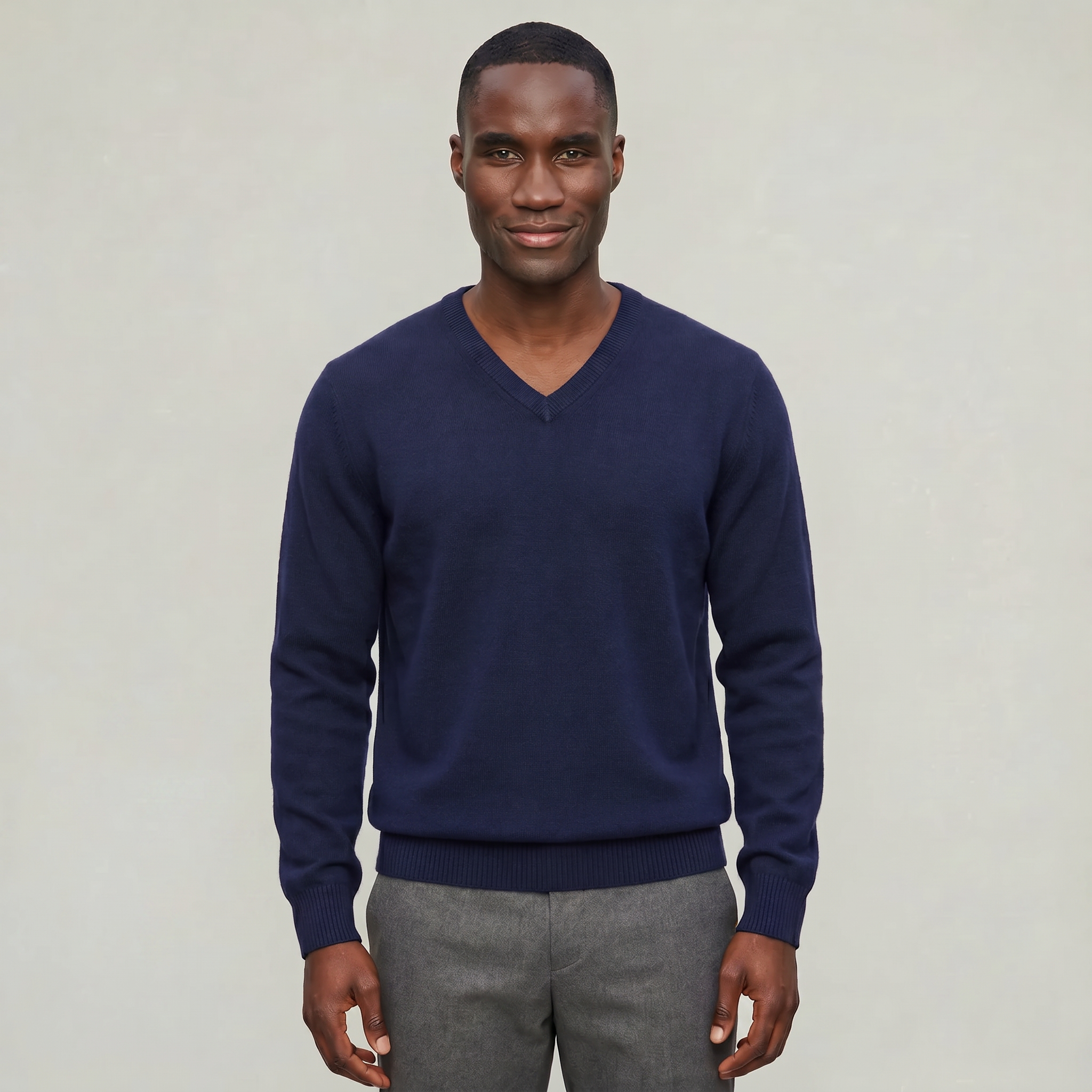 Men’s V Neck Sweater - Loose Fit