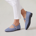 Women’s Knit Mary Jane Flats Buckle Strap