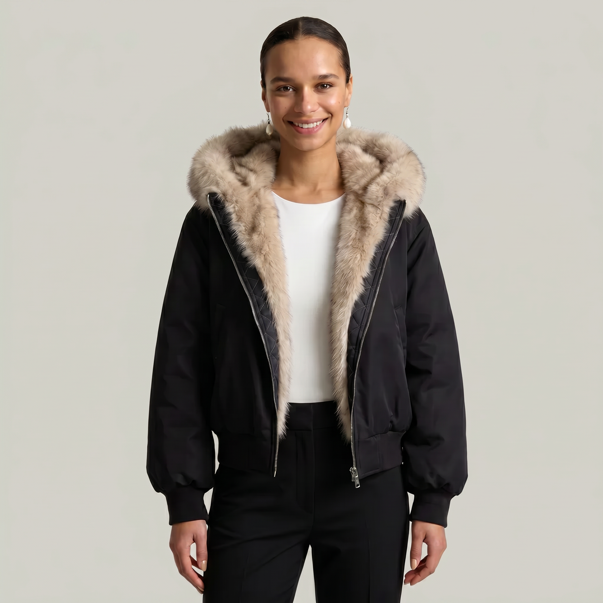 Women’s Hooded Jacket - Zip Front Regular Fit