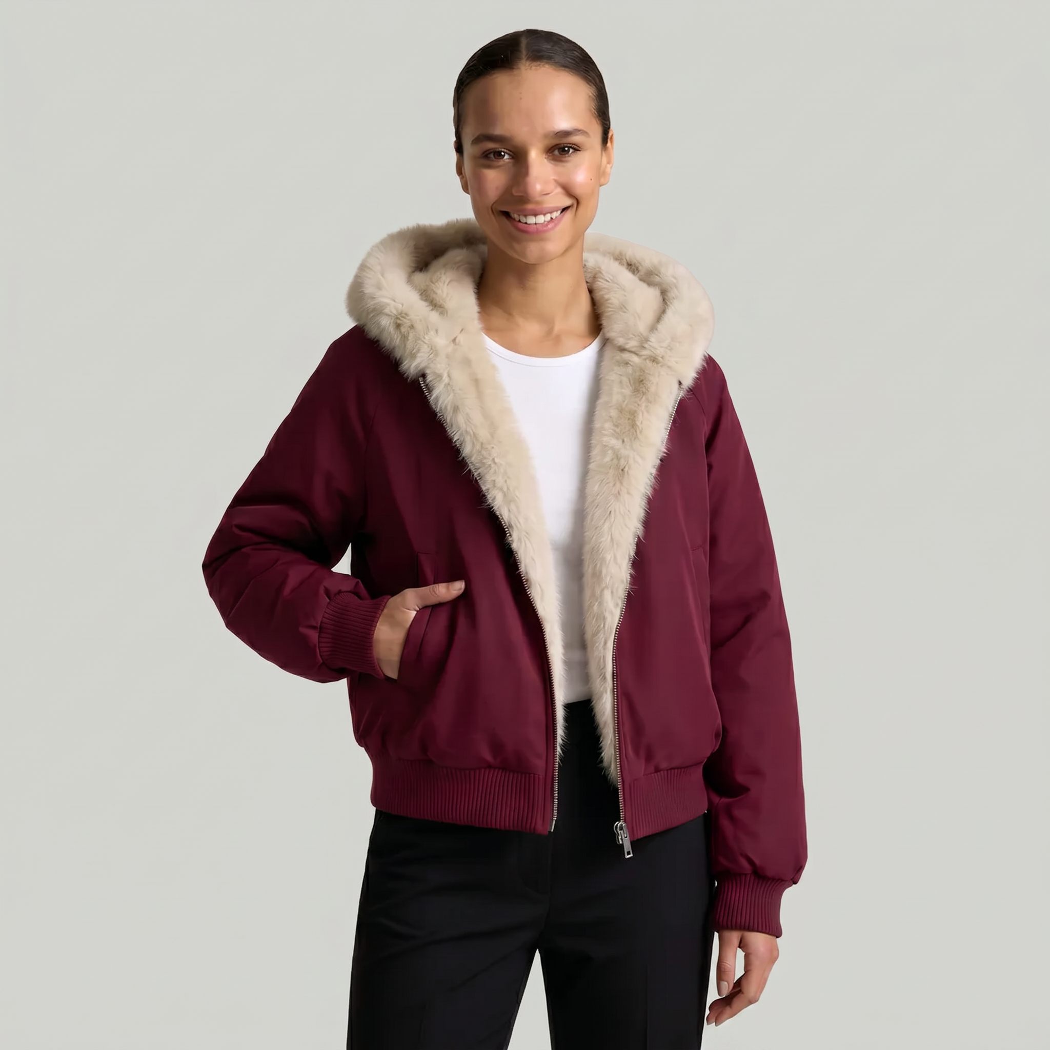 Women’s Hooded Jacket - Zip Front Regular Fit
