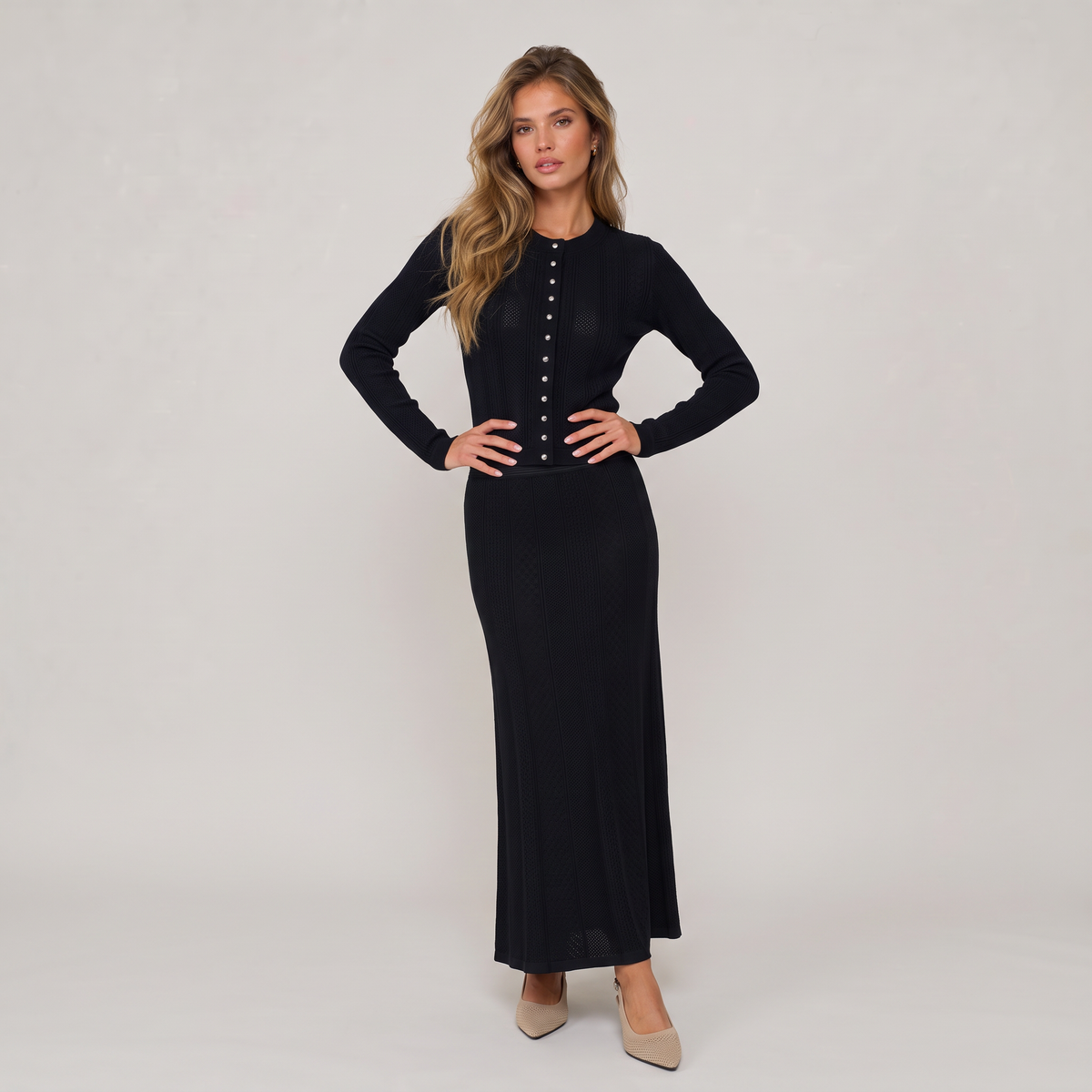 Women’s Cardigan & Skirt Knit Set