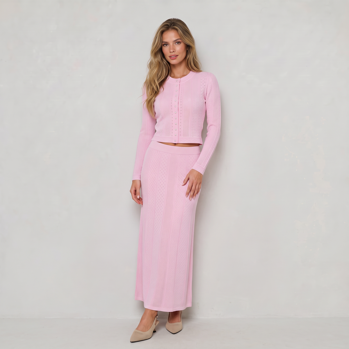 Women’s Cardigan & Skirt Knit Set