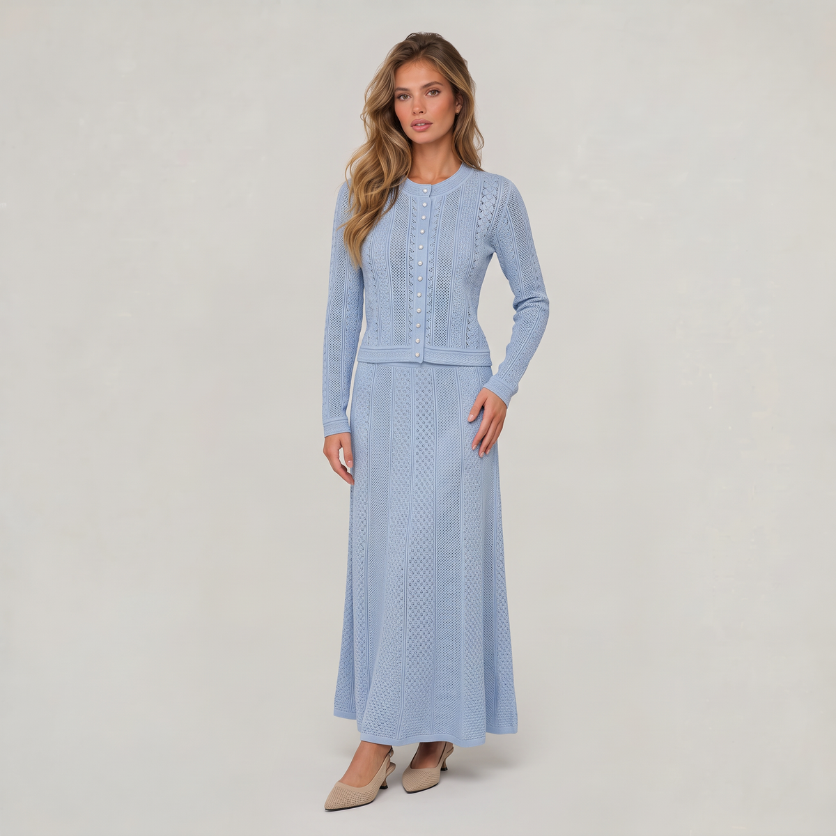 Women’s Cardigan & Skirt Knit Set