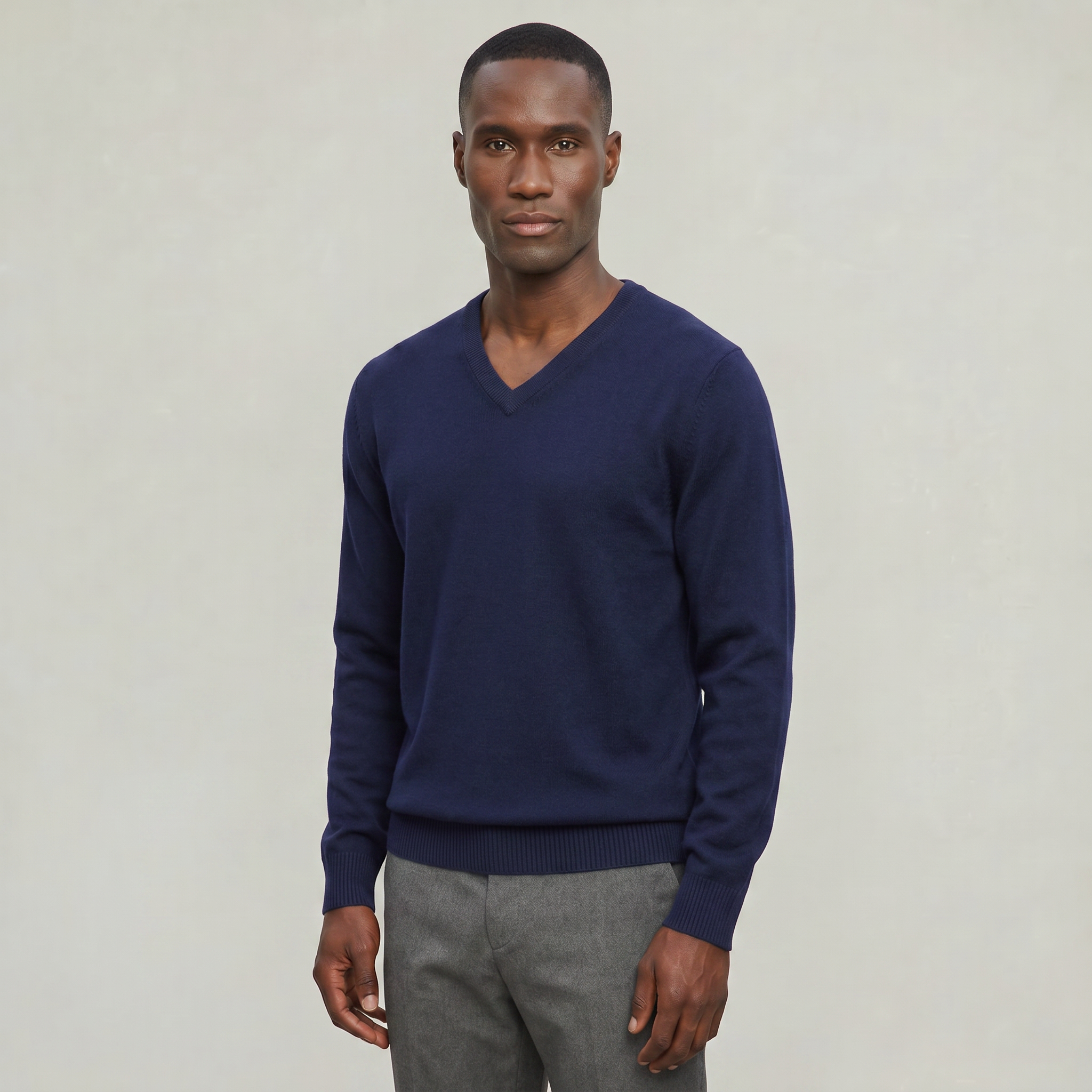 Men’s V Neck Sweater - Loose Fit