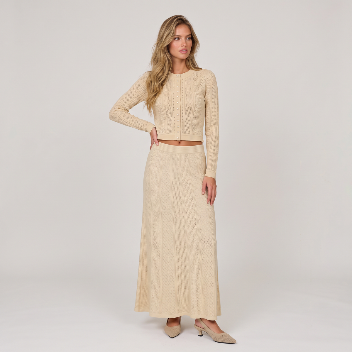 Women’s Cardigan & Skirt Knit Set