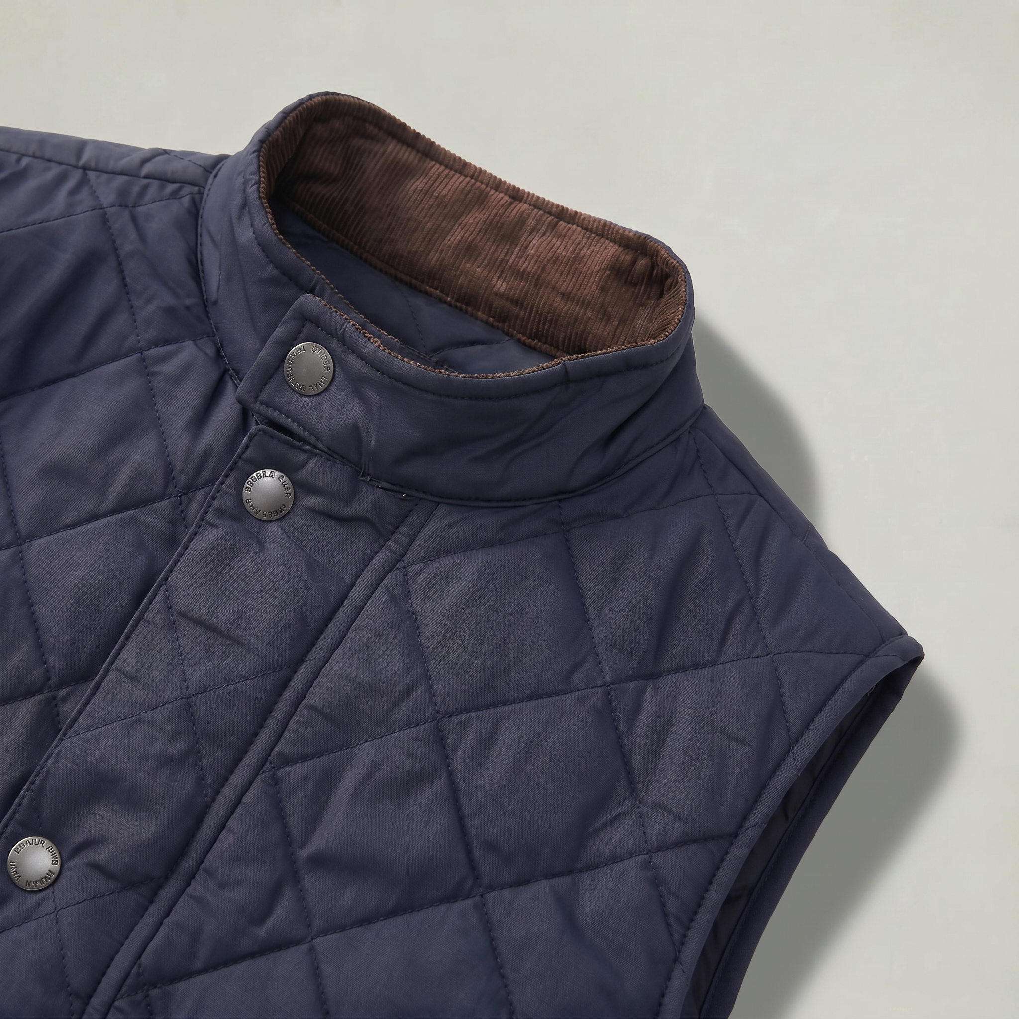 Men’s Quilted Snap Button Vest - Stand Collar Workwear Gilet
