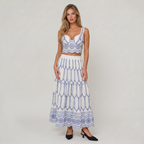 Women’s Two Piece Set Crop Top Maxi Skirt