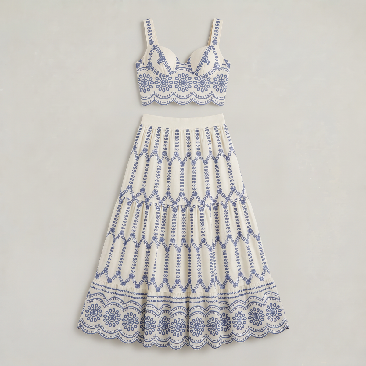 Women’s Two Piece Set Crop Top Maxi Skirt