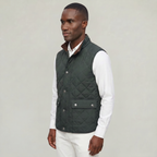 Men’s Quilted Snap Button Vest - Stand Collar Workwear Gilet