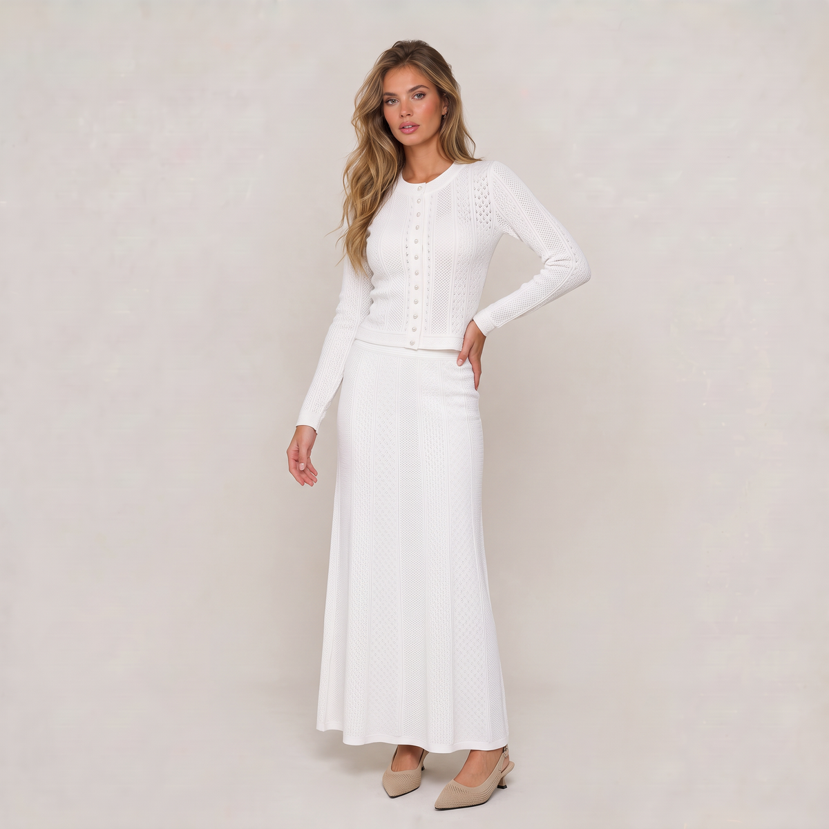 Women’s Cardigan & Skirt Knit Set