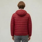 Men’s Hooded Puffer Jacket - Full Zip Lightweight Fit