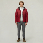 Men’s Hooded Puffer Jacket - Full Zip Lightweight Fit