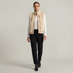 Women’s Faux Fur Vest - Button Front High Neck Fit