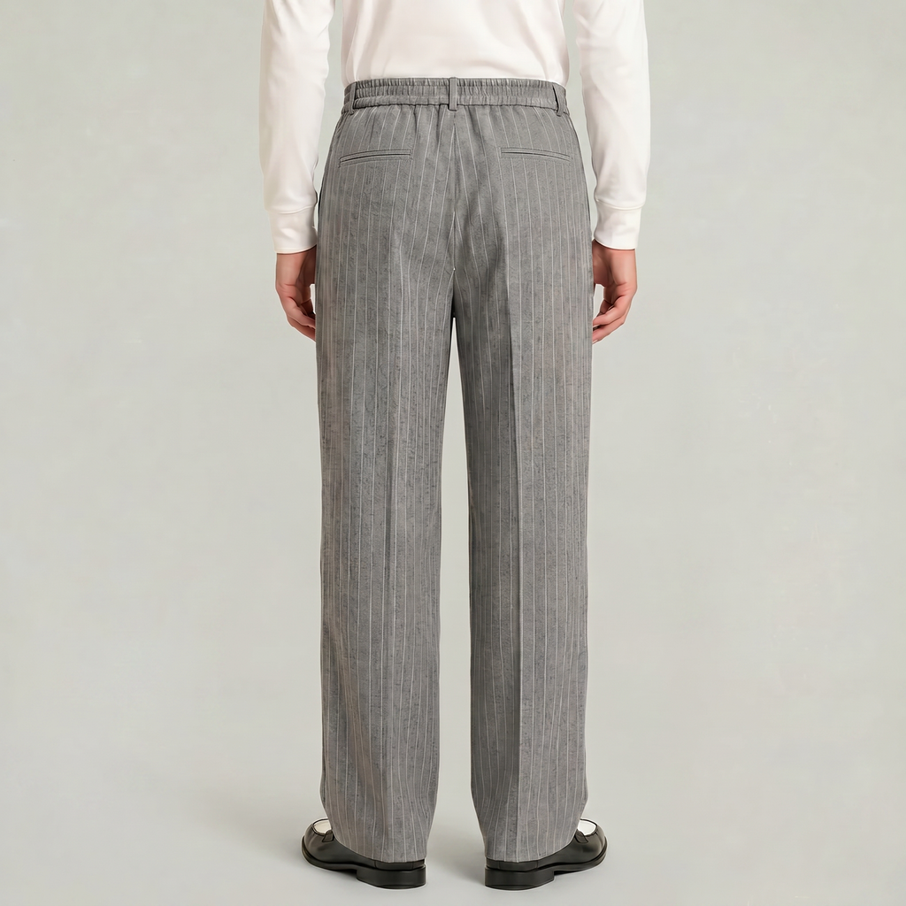 Men’s Pinstripe Wide-Leg Trousers