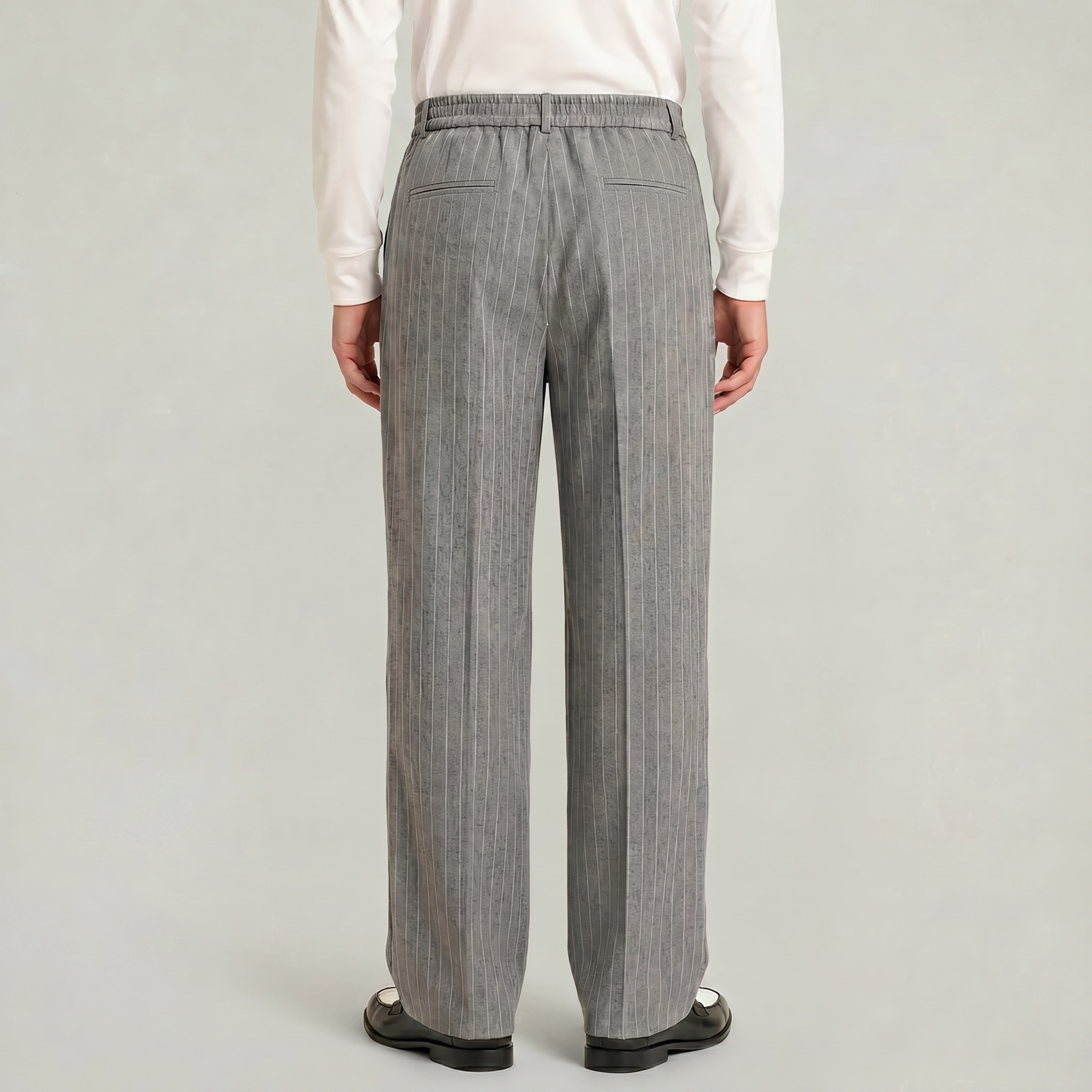 Men’s Pinstripe Wide-Leg Trousers