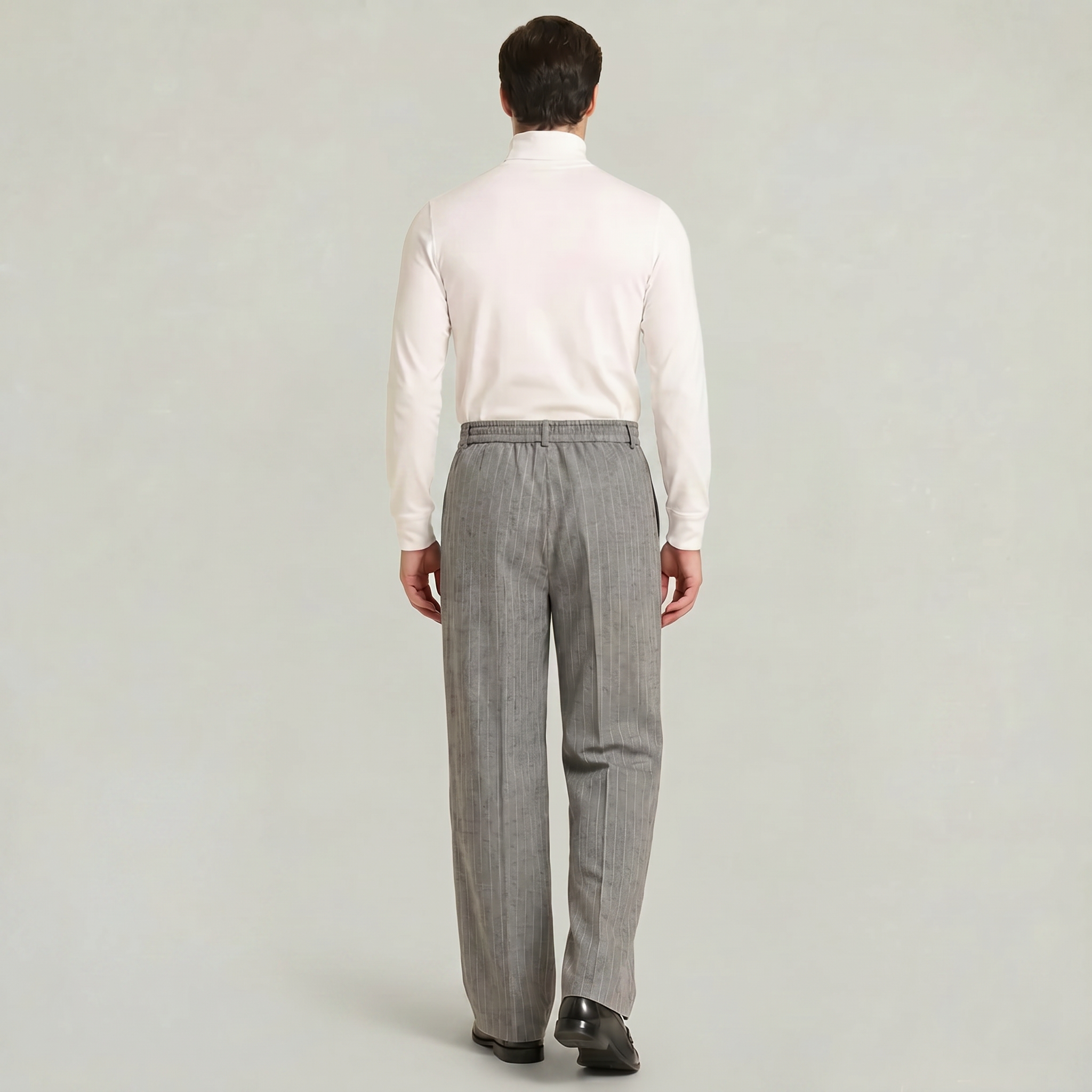 Men’s Pinstripe Wide-Leg Trousers