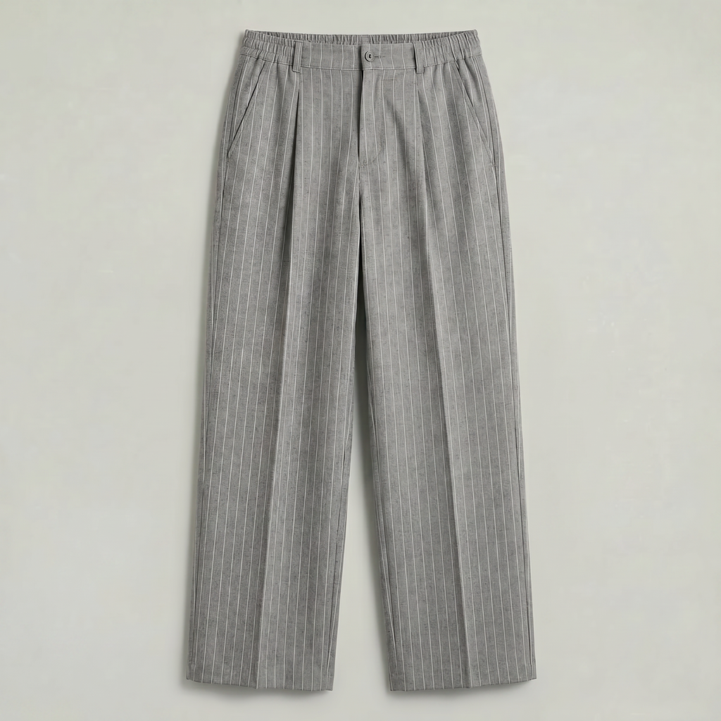 Men’s Pinstripe Wide-Leg Trousers