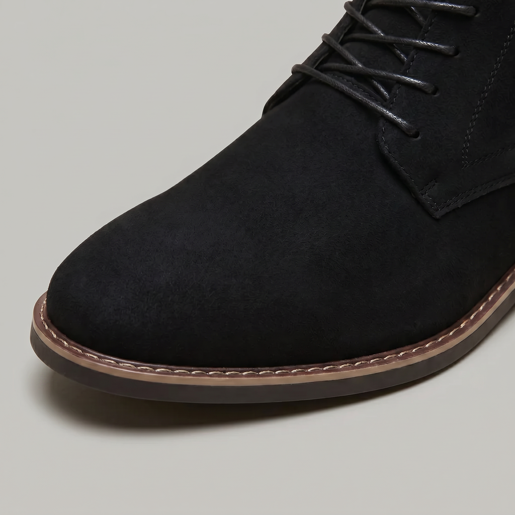 Men’s Lace-Up Ankle Boots - Round Toe Regular Fit