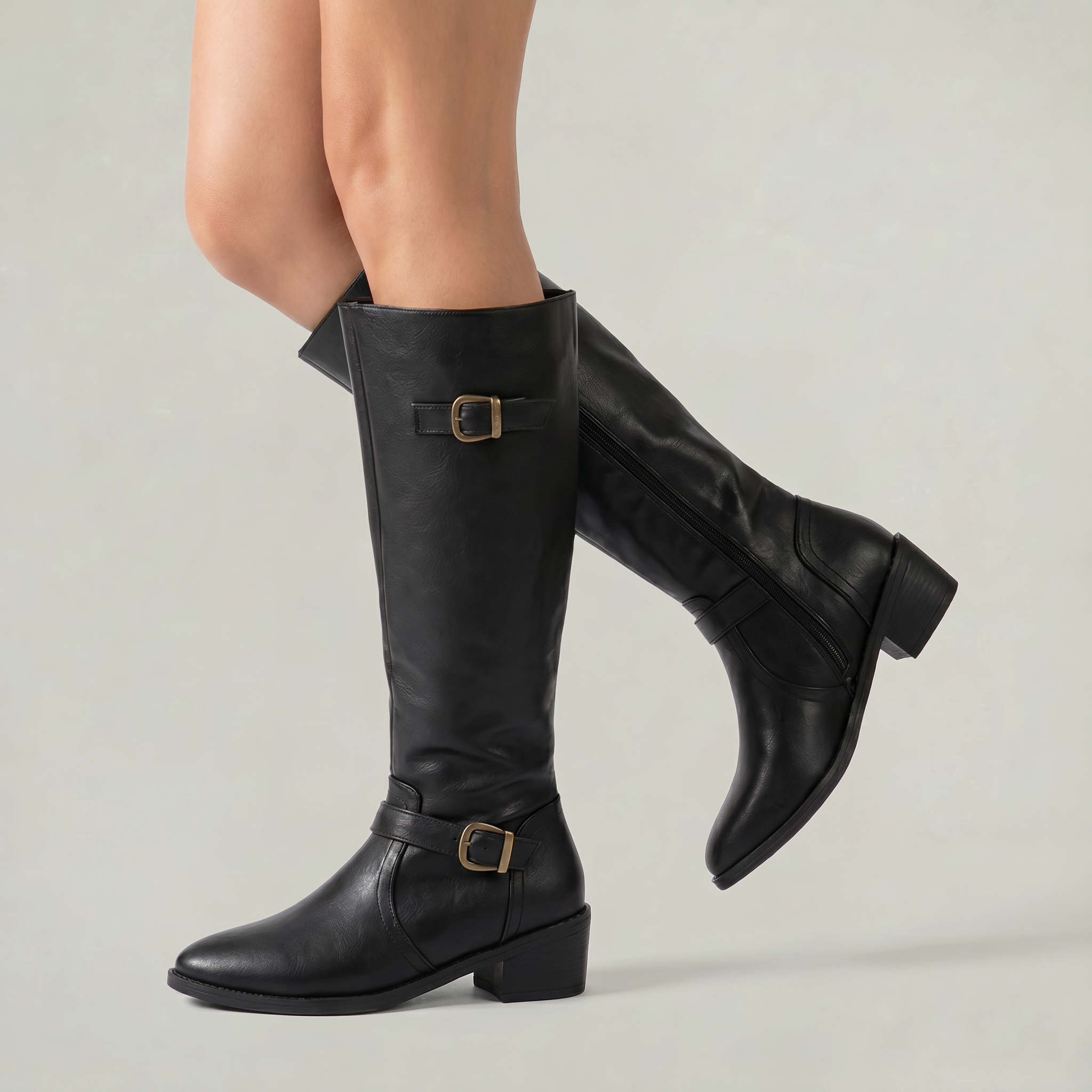 Women's Knee-High Leather Boots – Tall Riding Style Boots