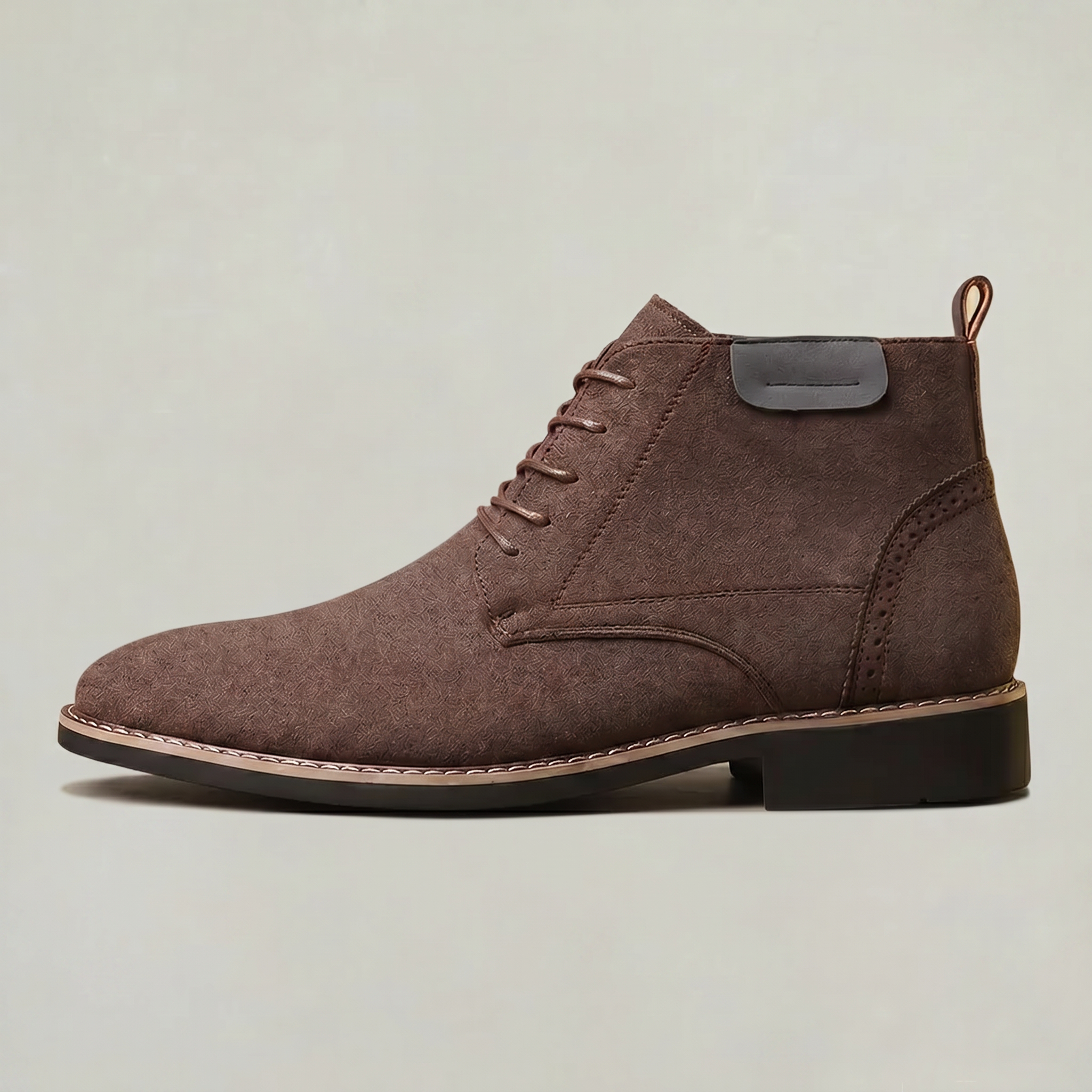 Men’s Lace-Up Ankle Boots - Round Toe Regular Fit