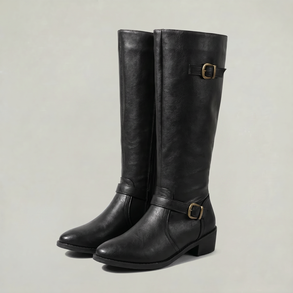 Women's Knee-High Leather Boots – Tall Riding Style Boots