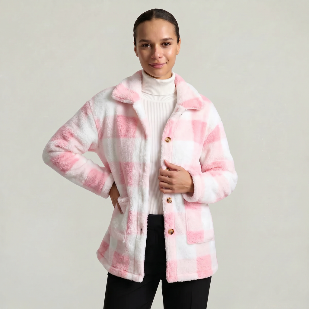 Women’s Plaid Jacket - Button Front Regular Fit