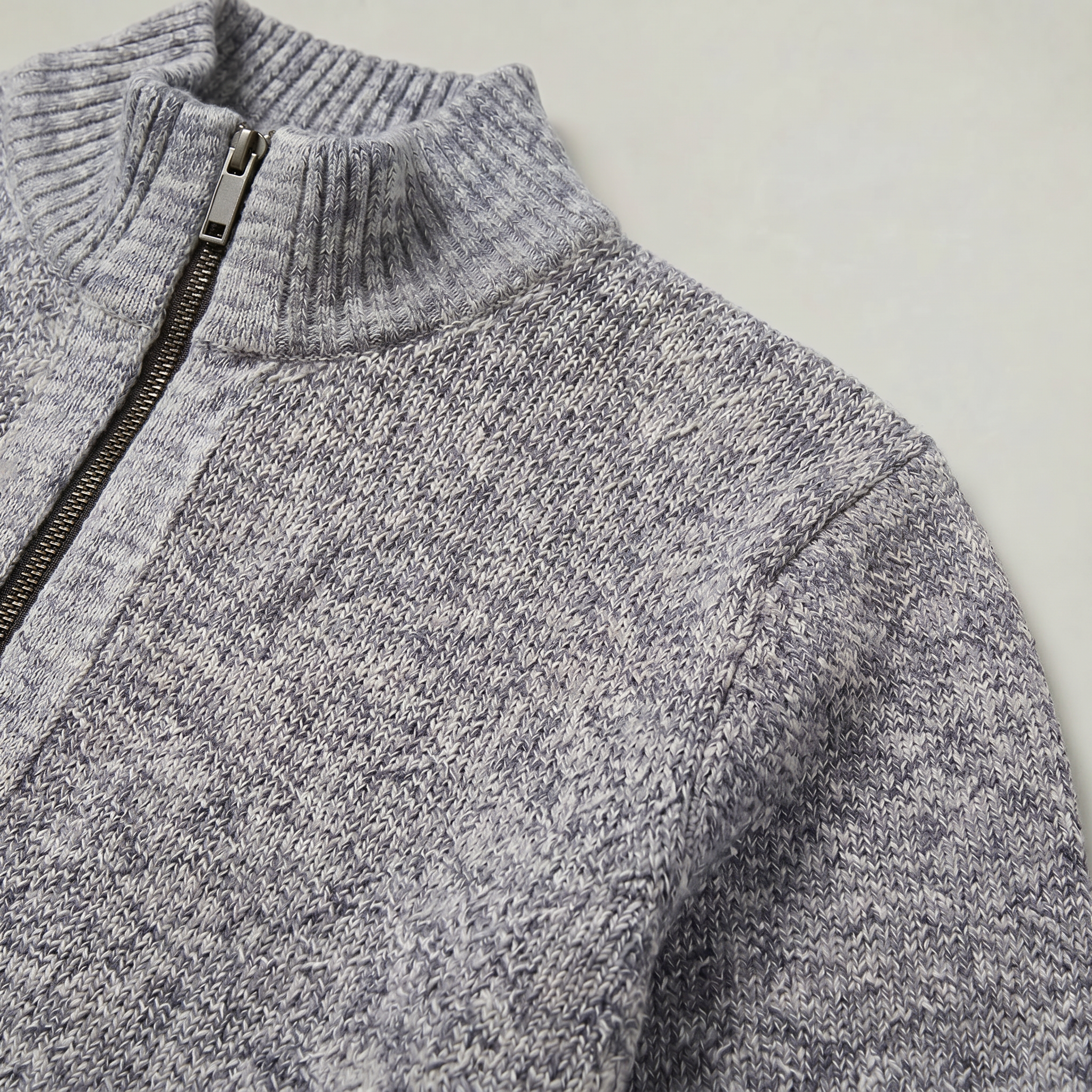 Men’s Full Zip Jacket- Stand Collar Long Sleeve Regular Fit