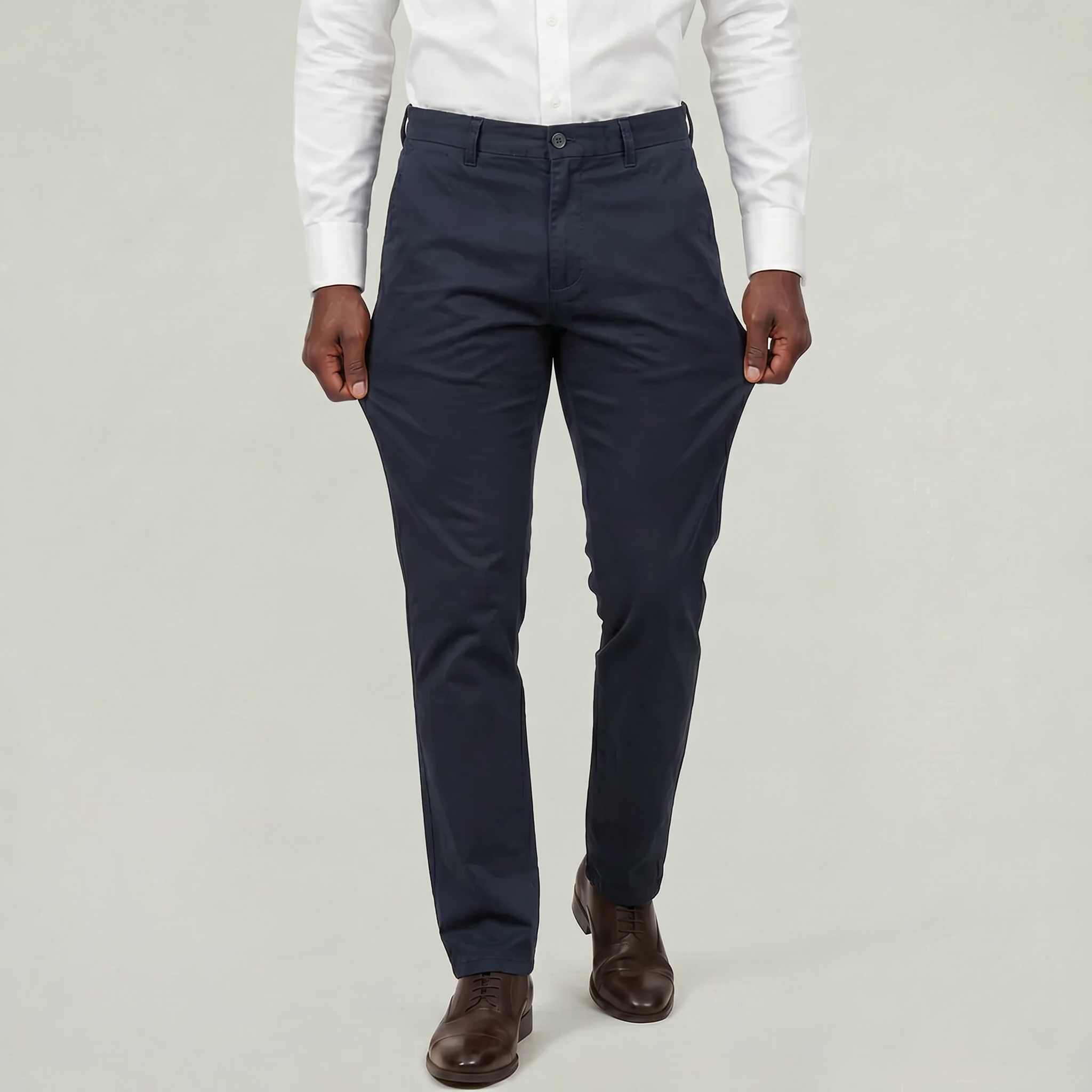 Men’s Cotton Stretch Chino Trousers - Straight Fit