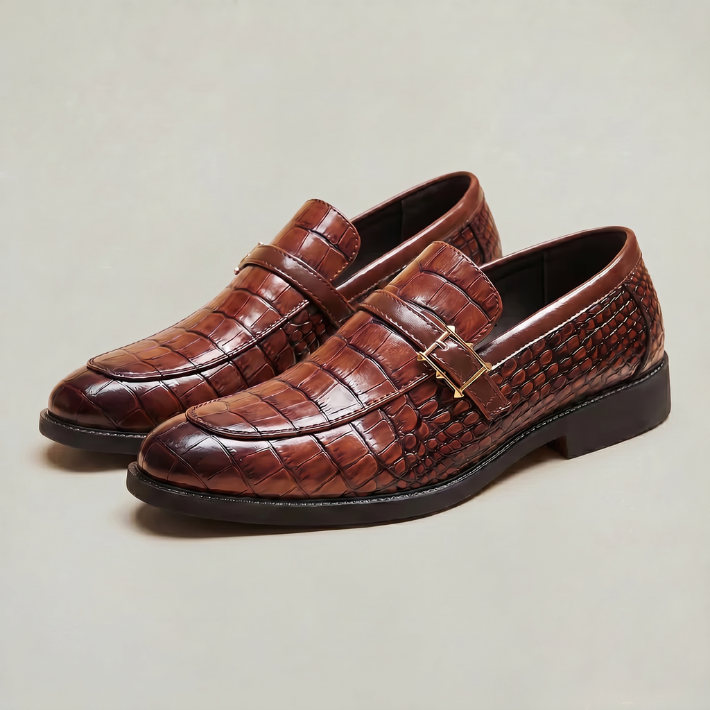 Men’s Buckle Loafers - Slip-On Dress Shoes Comfort Fit