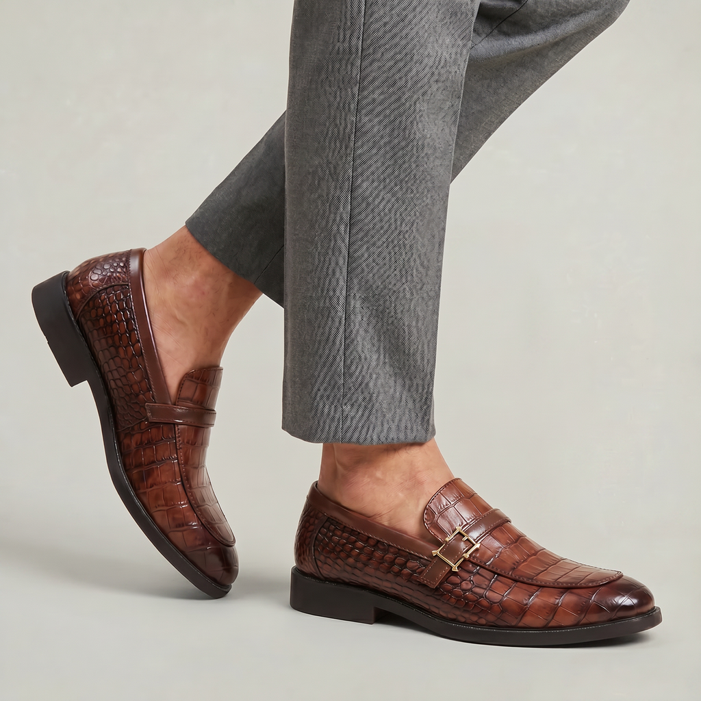 Men’s Buckle Loafers - Slip-On Dress Shoes Comfort Fit