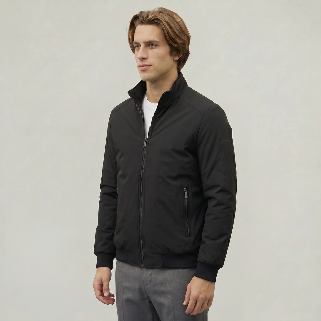 Men’s Full Zip Padded Coat - Stand Collar Regular Fit