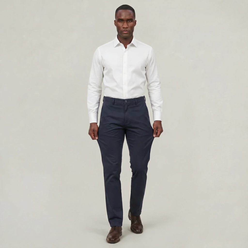 Men’s Cotton Stretch Chino Trousers - Straight Fit