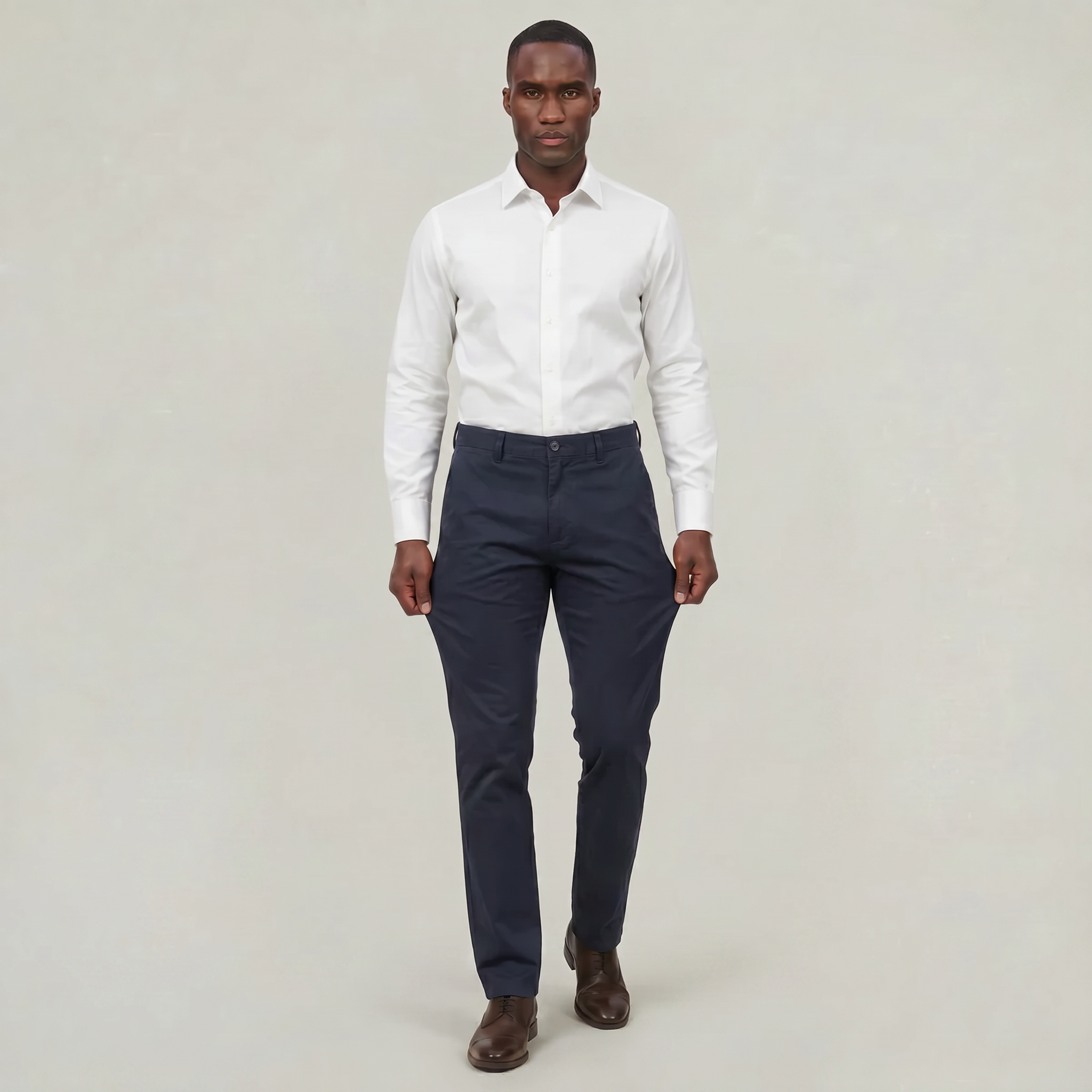 Men’s Cotton Stretch Chino Trousers - Straight Fit