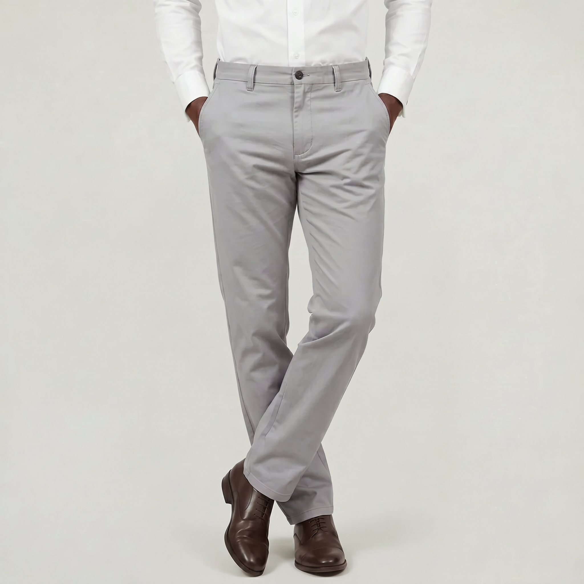 Men’s Cotton Stretch Chino Trousers - Straight Fit