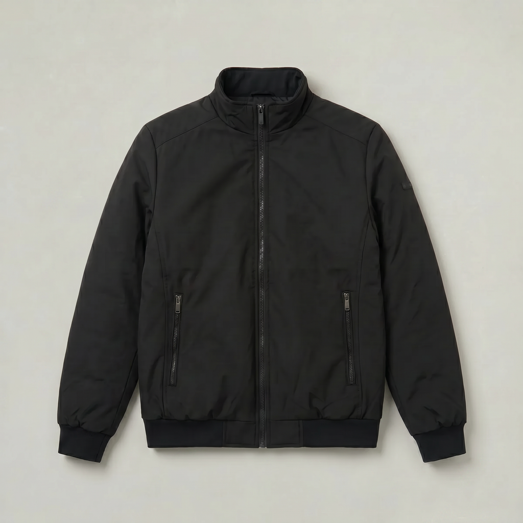 Men’s Full Zip Padded Coat - Stand Collar Regular Fit