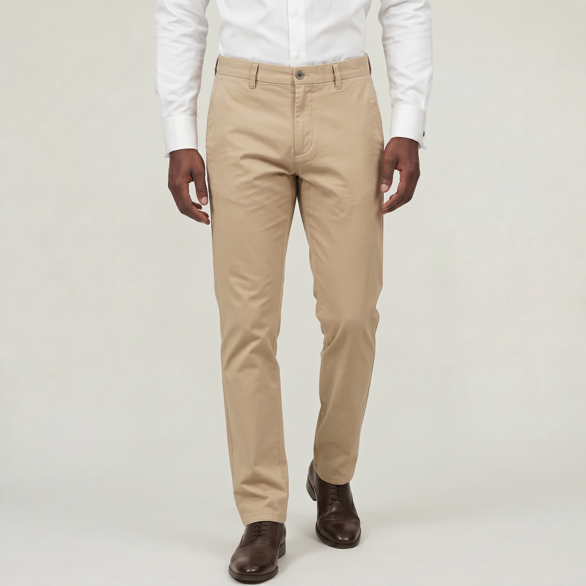 Men’s Cotton Stretch Chino Trousers - Straight Fit