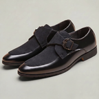 Men’s Monk Strap Dress Shoes - Slip-On Pointed-Toe Shoes