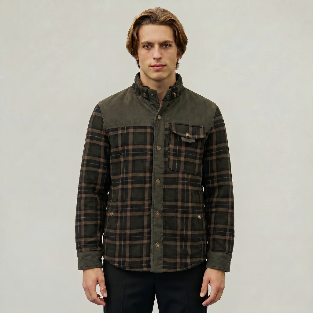 Men’s Plaid Shacket - Button Front Regular Fit