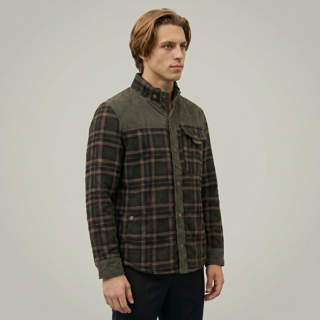 Men’s Plaid Shacket - Button Front Regular Fit