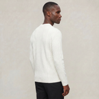 Men's Textured Knit Crewneck Sweater - Long Sleeve Relaxed Fit Smart Casual Winter Jumper
