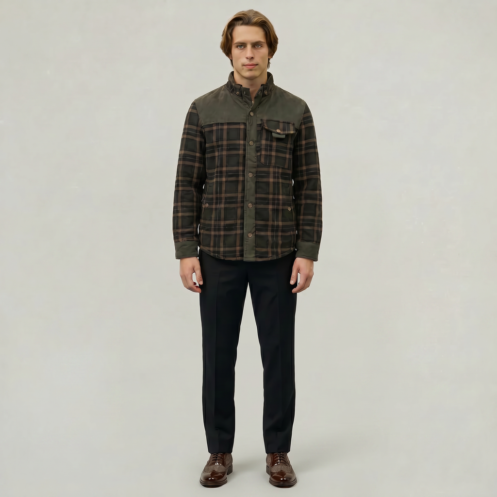Men’s Plaid Shacket - Button Front Regular Fit