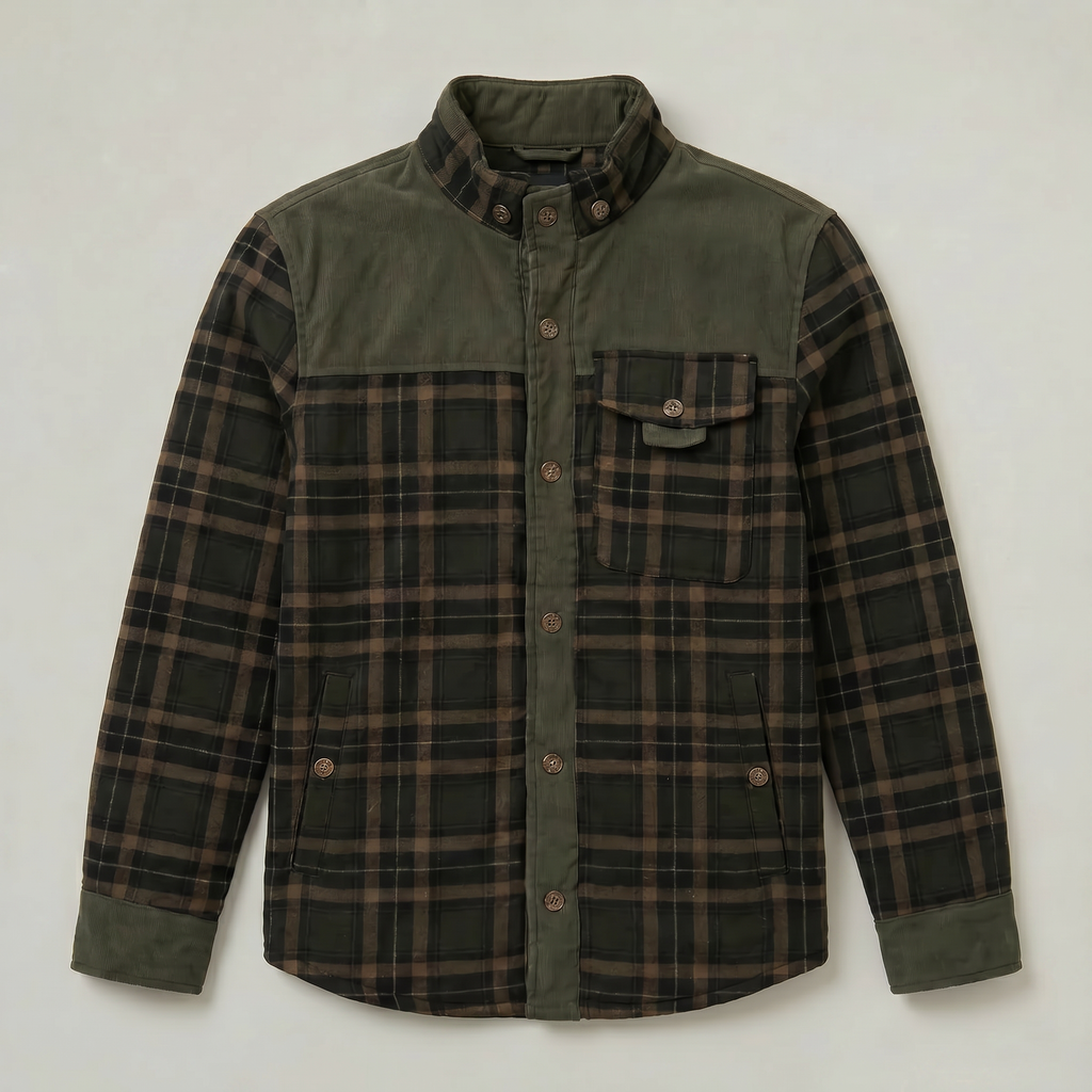 Men’s Plaid Shacket - Button Front Regular Fit