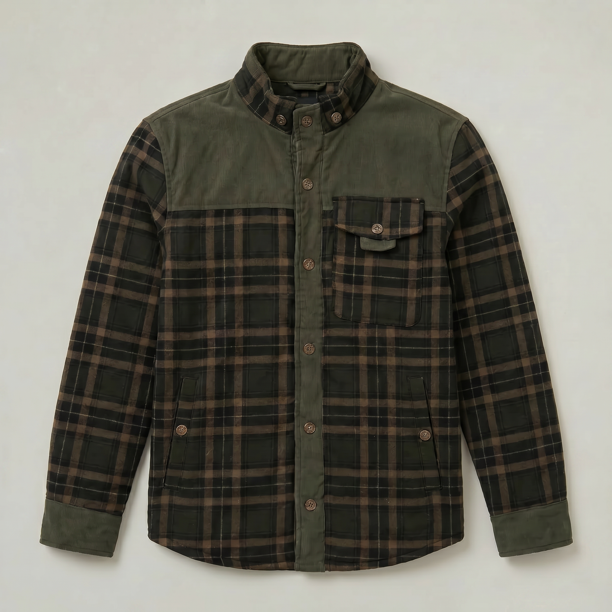 Men’s Plaid Shacket - Button Front Regular Fit