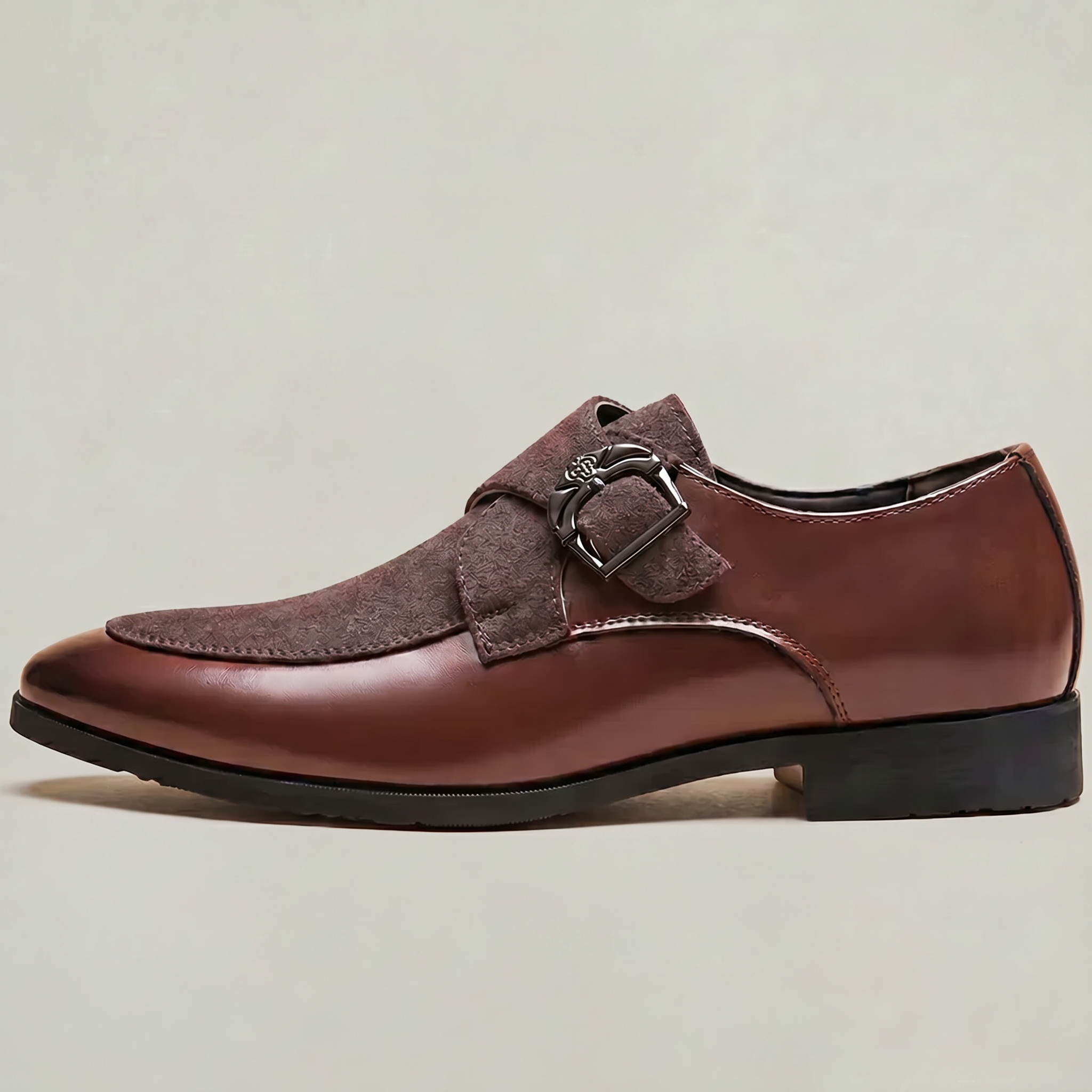 Men’s Monk Strap Dress Shoes - Slip-On Pointed-Toe Shoes