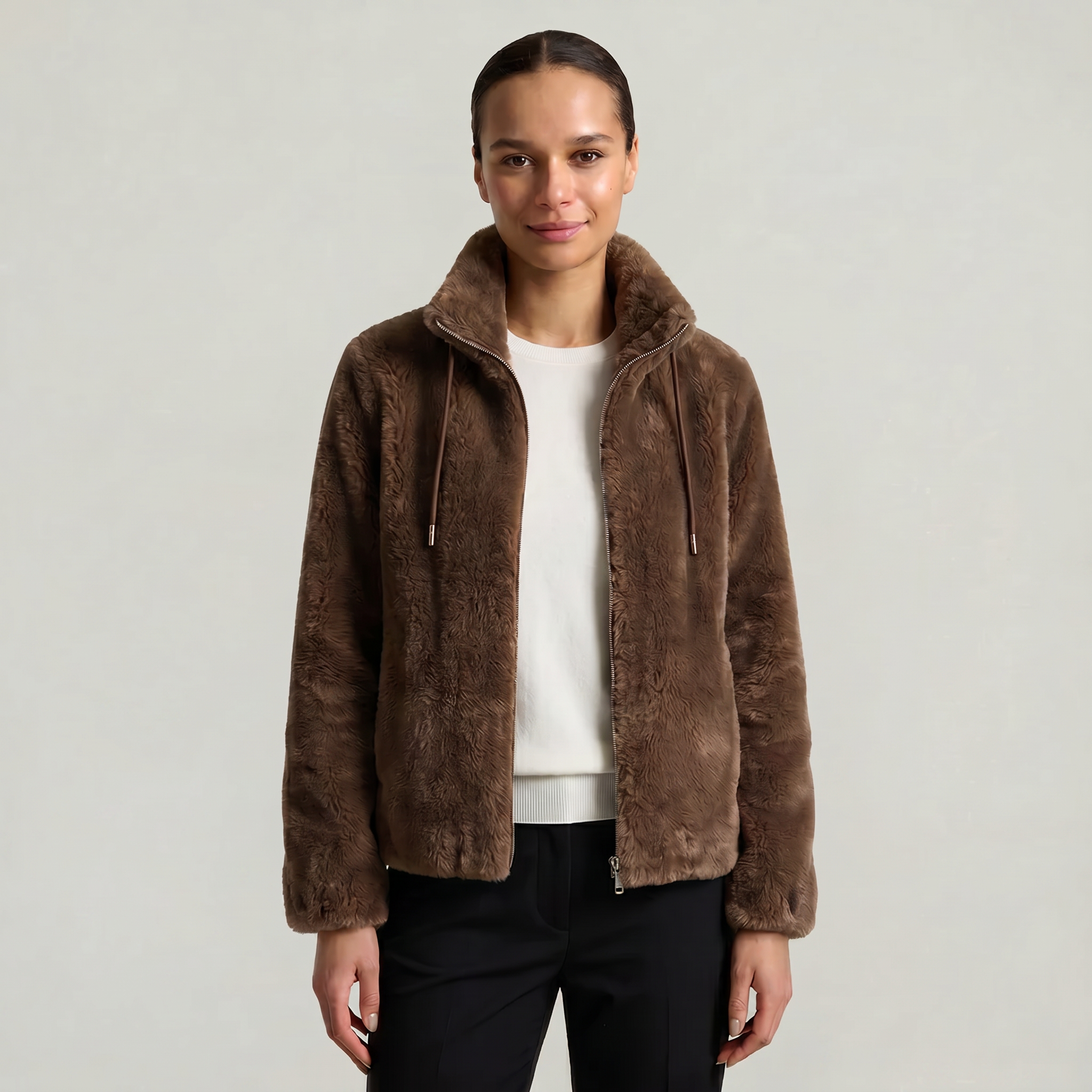 Women’s Stand-Up Collar Jacket - Zip Front Regular Fit