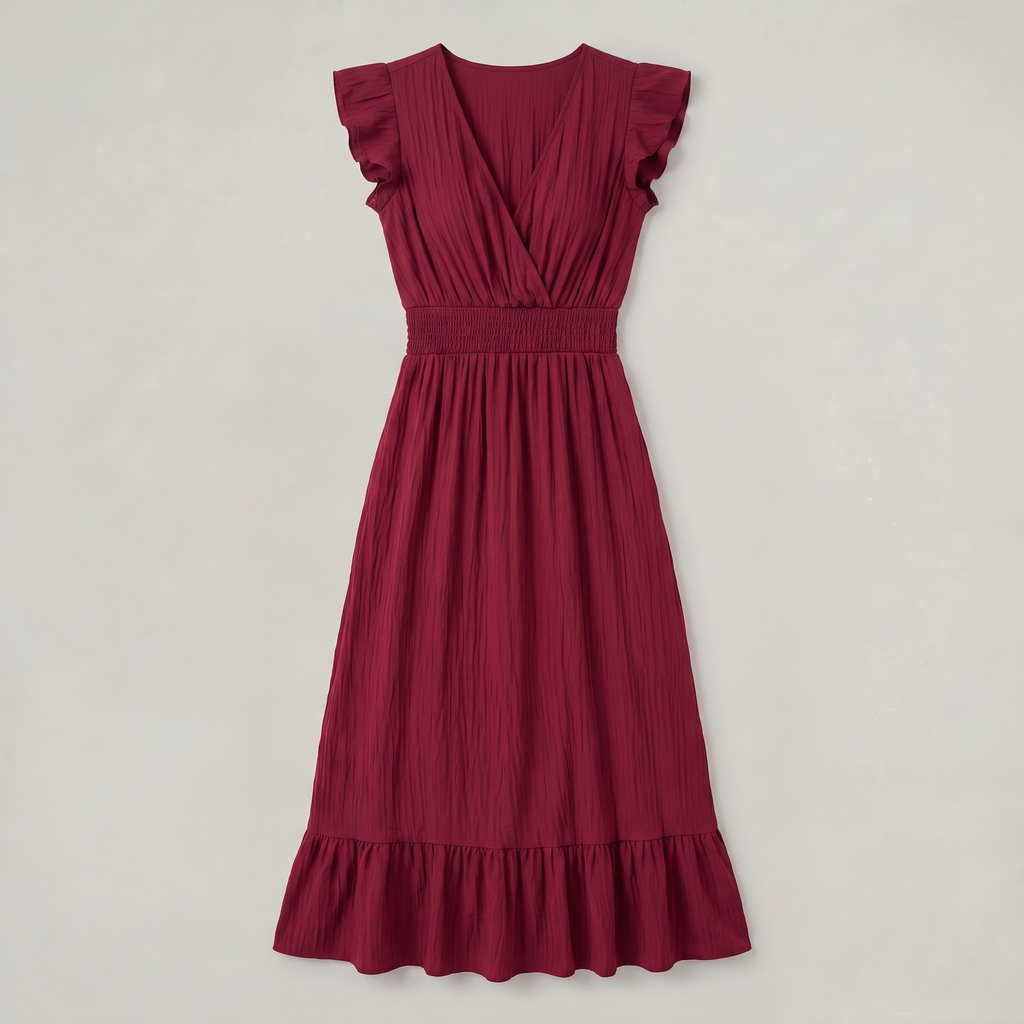 Women’s Ruffle Sleeve Wrap Maxi Dress