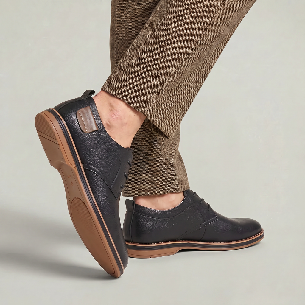 Men’s Lace-Up Textured Dress Shoes - Comfort Fit