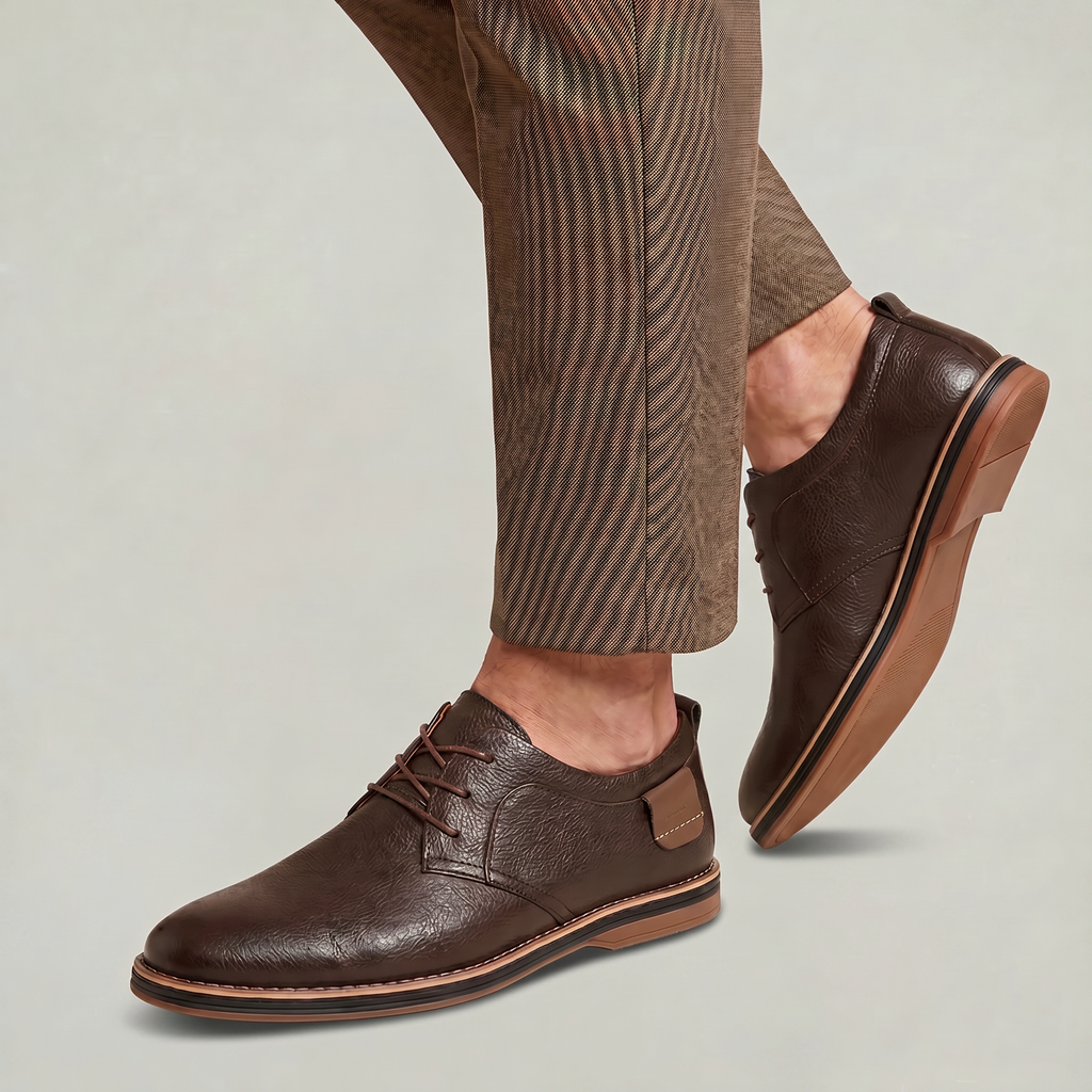 Men’s Lace-Up Textured Dress Shoes - Comfort Fit